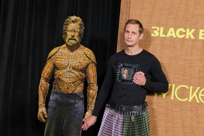Alexander Skarsgard poses on the carpet at the Los Angeles premiere of his new movie Wicker