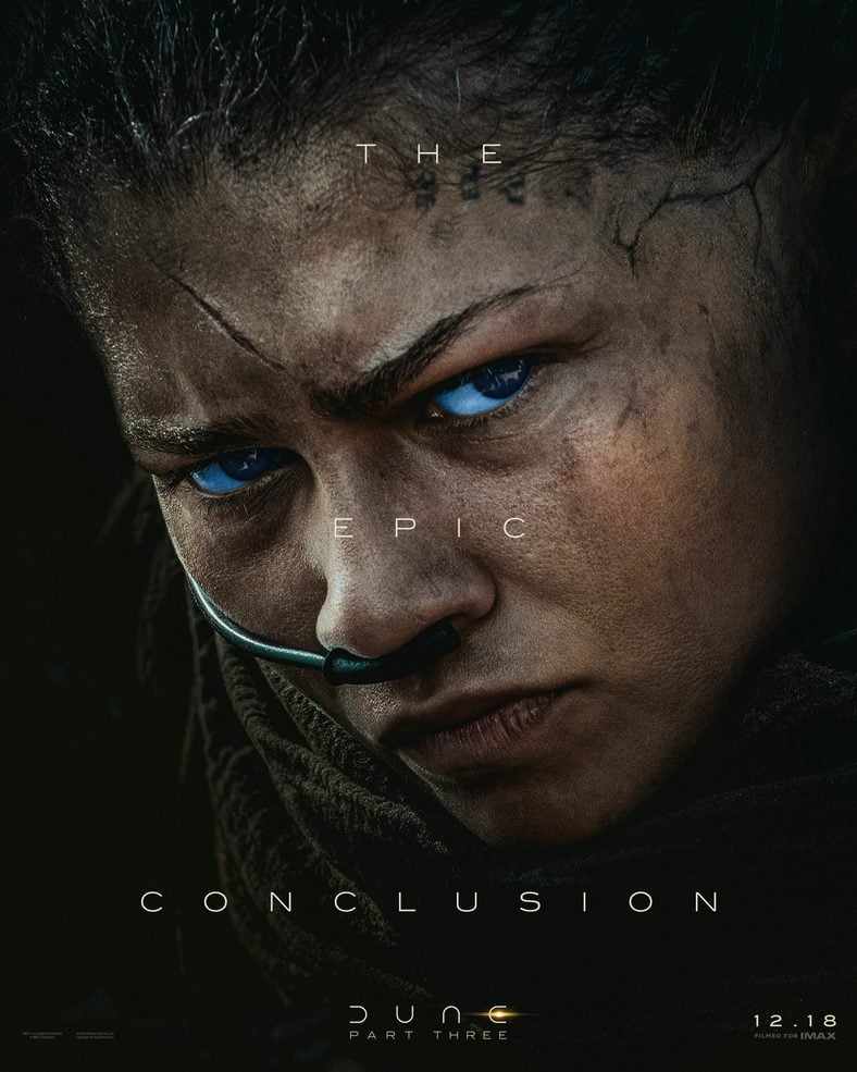 Zendaya featured on a character poster for Dune: Part Three